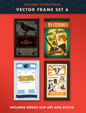 Vector Letterpress Frame Set 06