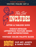 Vector Letterpress Frame Set 06