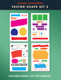 Vector Letterpress Shape Set 03