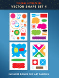 Vector Letterpress Shape Set 04