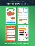 Vector Letterpress Shape Set 06