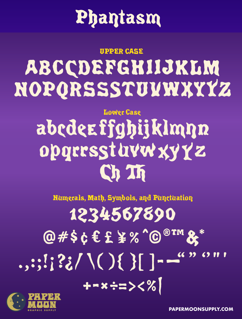 Phantasm Font – Paper Moon Supply