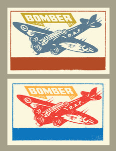 Vintage RAF Bomber Aircraft Matchbox Art