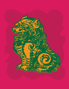 Foo Dog - Chinese Guardian Lion (line art)