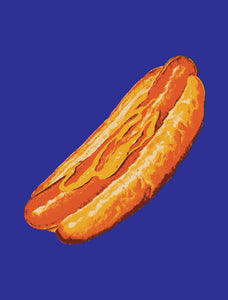 July 4th Vector Halftone Graphic Hot Dog