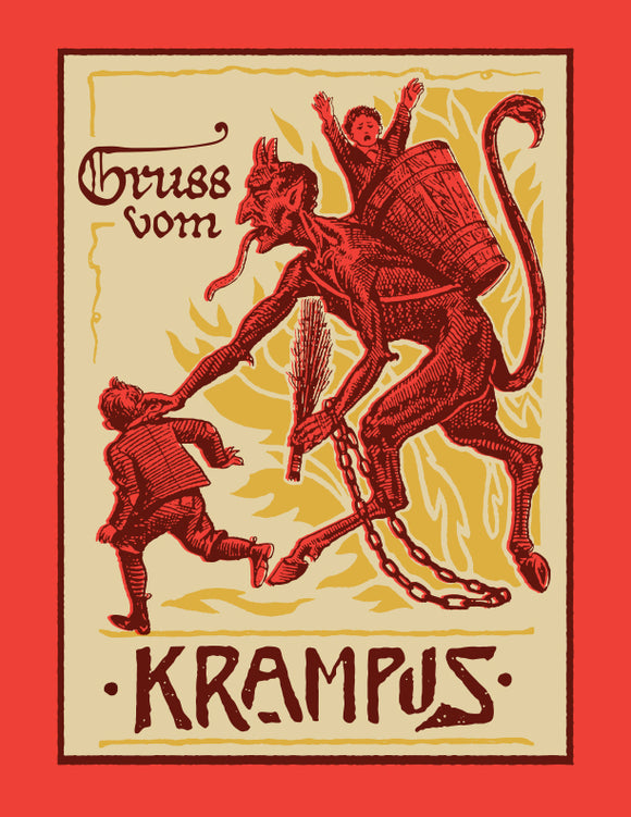 Krampus Chasing Children