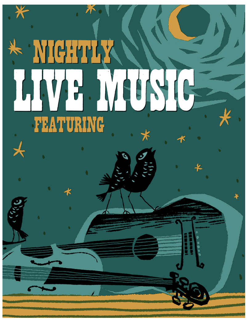 Night Birds Gig Poster Paper Moon Supply