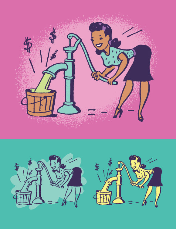 Woman Pumping Money