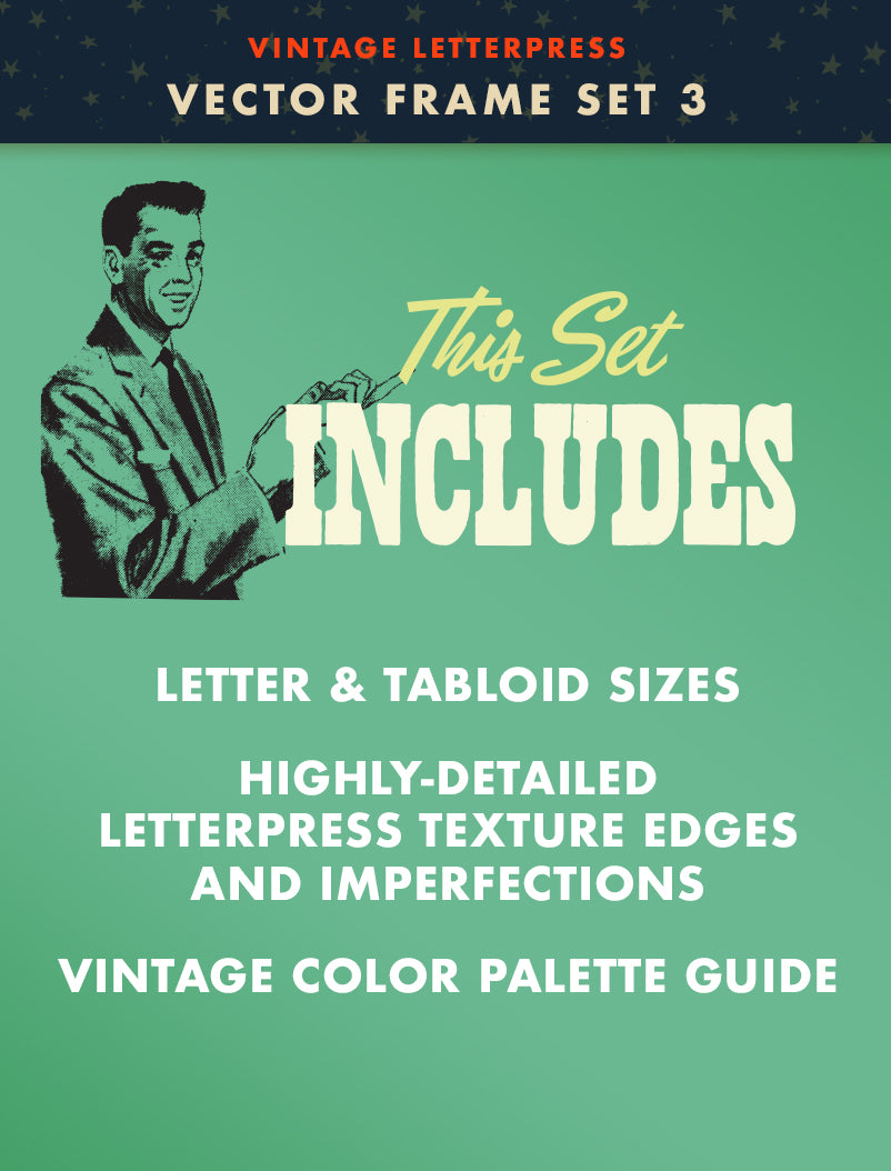 Vector Letterpress Frame Set 03 – Paper Moon Supply