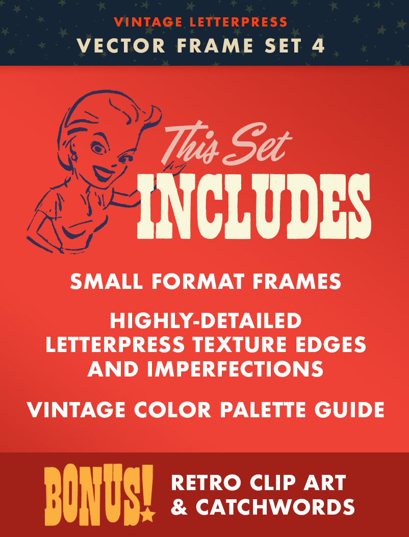 Vector Letterpress Frame Set 04